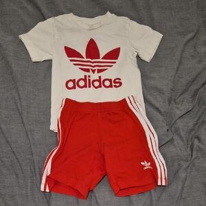 Adidas Kids Red and White Set